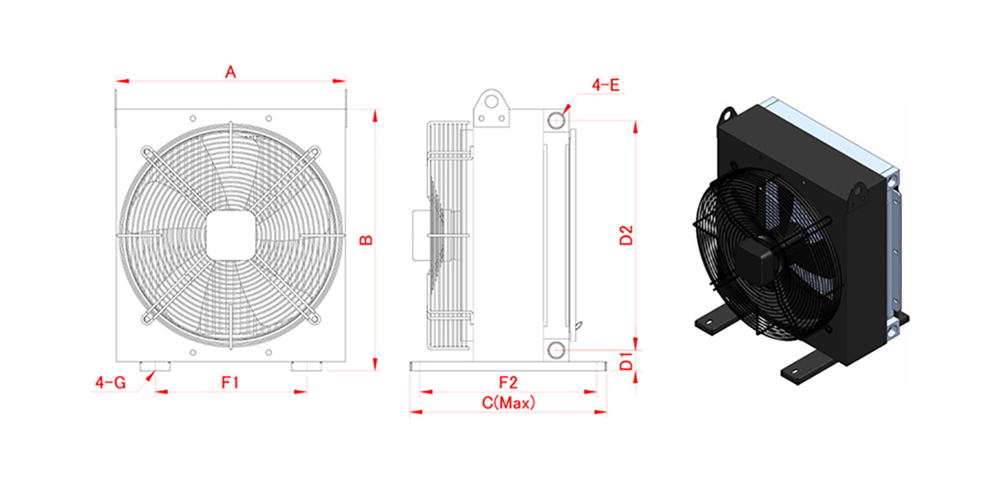 Enfriador de ventilador de aletas RT50.1